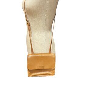 Nine West Tan Leather Crossbody Bag | Minimalist Classic Shoulder Purse